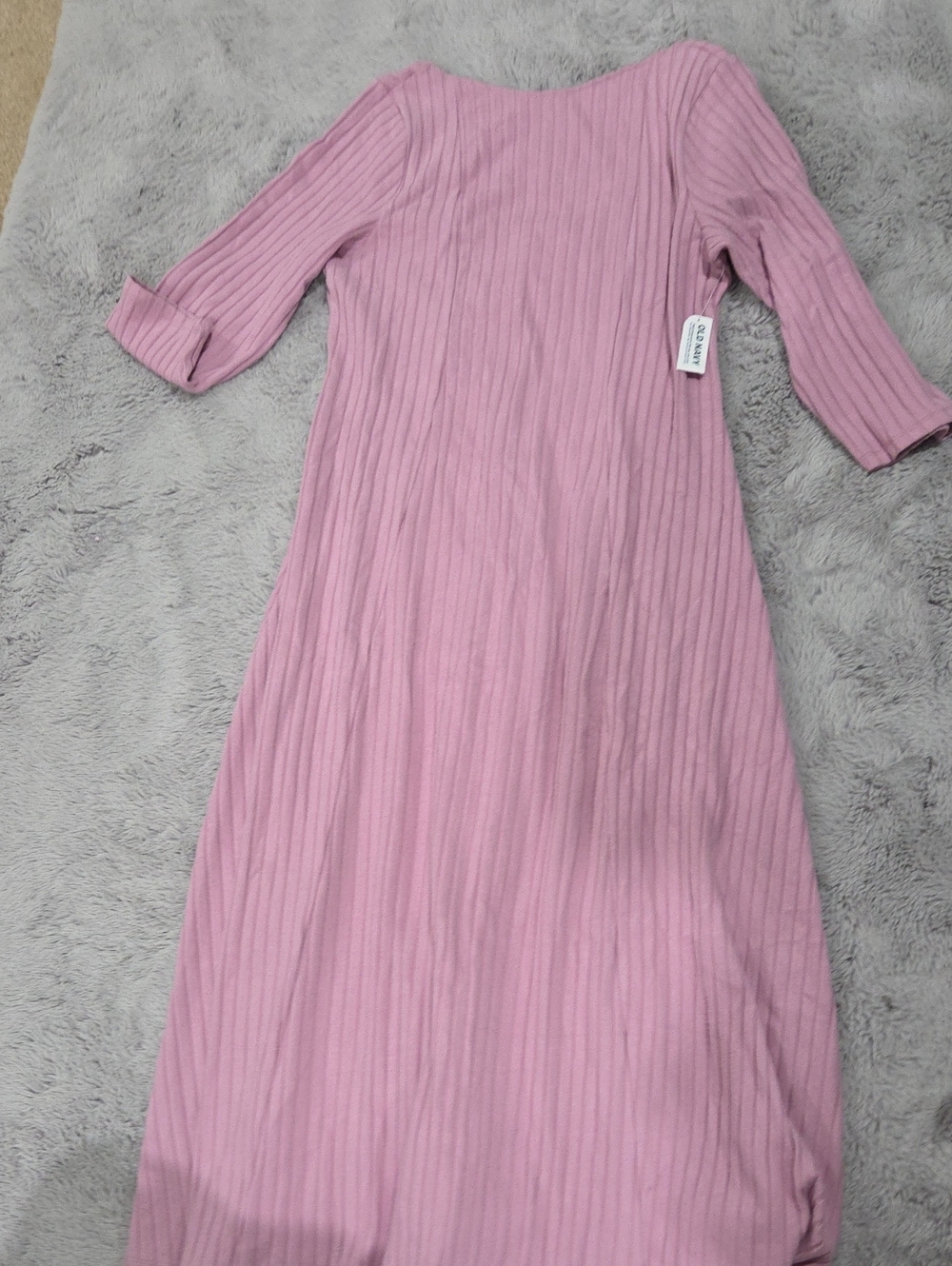 Old Navy Low Back Ribbed Knit Maxi Dress in Dusty Pink